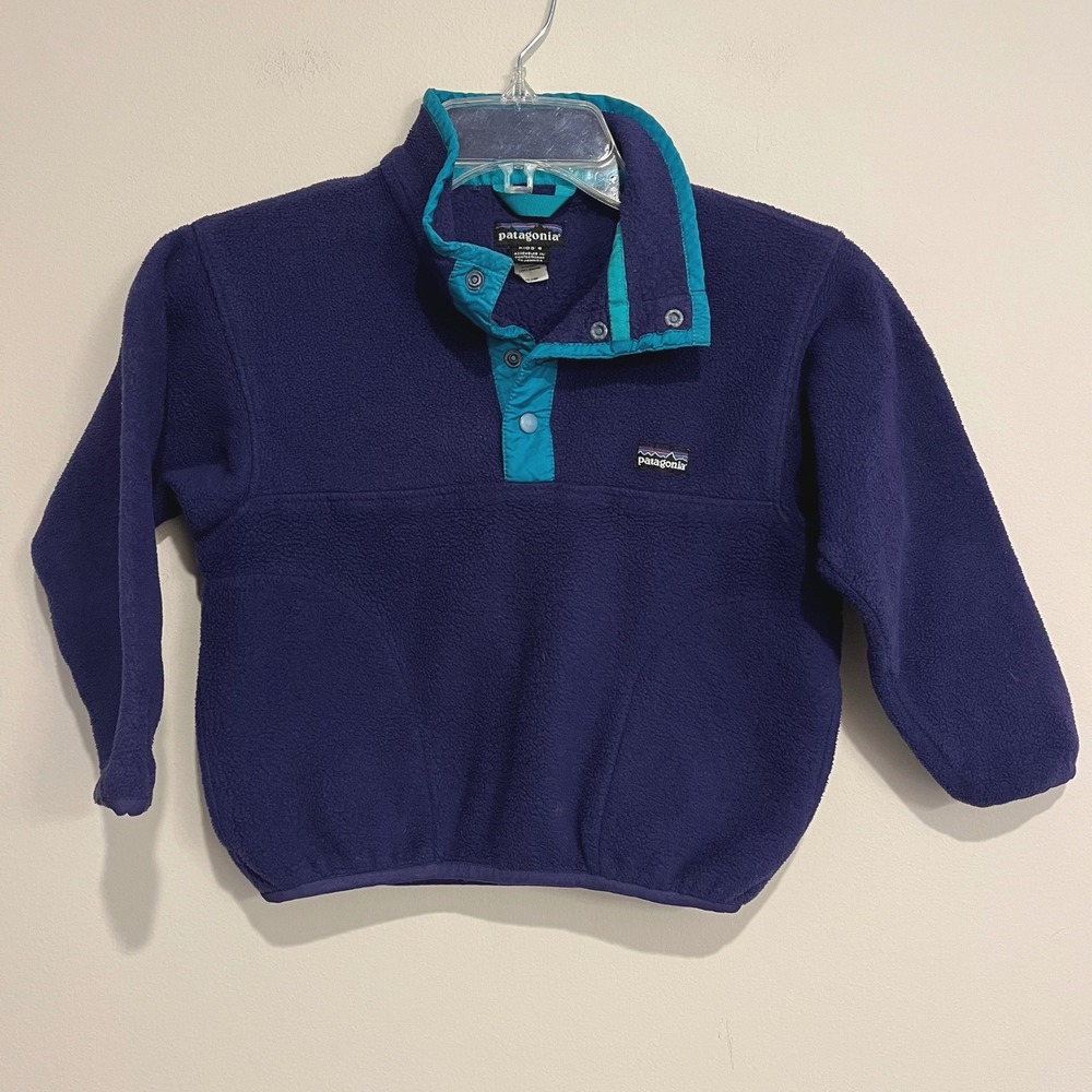 VTG Kids Patagonia Synchilla Fleece Pullover Jacket Snap T Purple Size 6